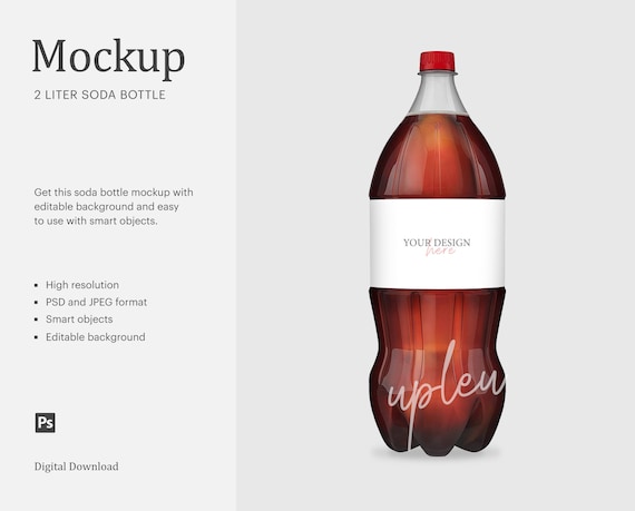 Download 2 Liter Soda Bottle Mockup 2 Liter Soda Label Bottle Soda Etsy
