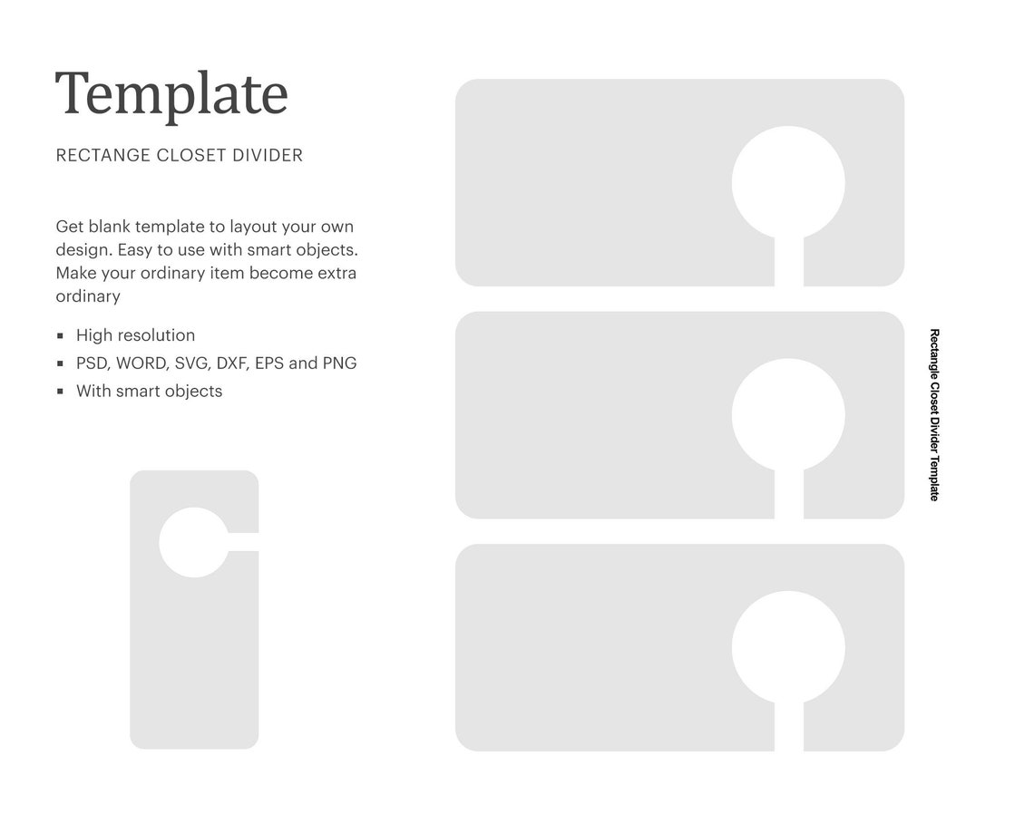 Rectangle Closet Divider Blank Template Clothes Divider Blank - Etsy