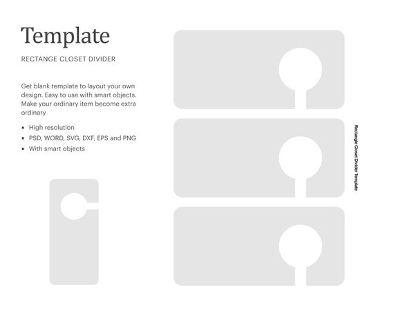 Rectangle Closet Divider Blank Template Clothes Divider Blank | Etsy