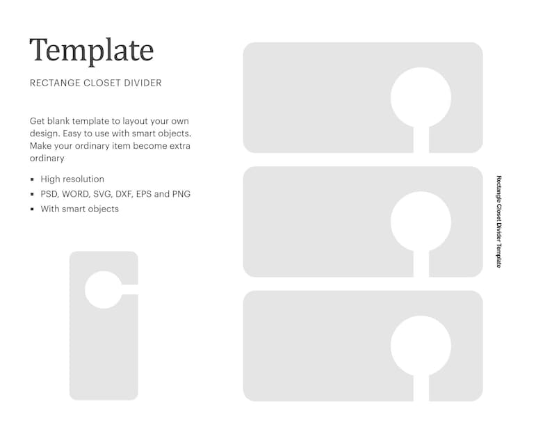 Download Rectangle Closet Divider Blank Template Clothes Divider | Etsy