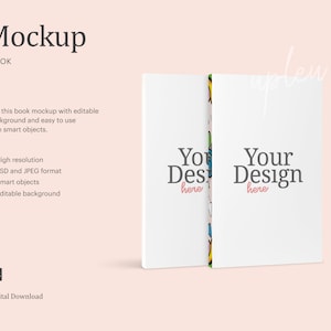 White Cover Book Mock Up, Notebook Mock Up, Soft Cover Book Mock Up, Stationery Mock Up | Compatible With Affinity Designer - Smart Object