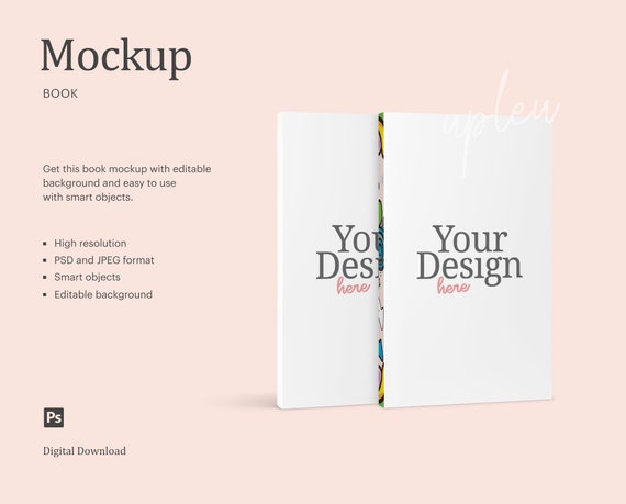 White Cover Book Mock Up, Notebook Mock Up, Soft Cover Book Mock Up, Stationery Mock Up | Compatible With Affinity Designer - Smart Object