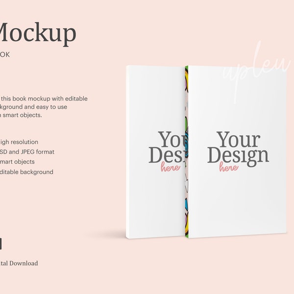 White Cover Book Mock Up, Notebook Mock Up, Soft Cover Book Mock Up, Stationery Mock Up | Compatible With Affinity Designer - Smart Object