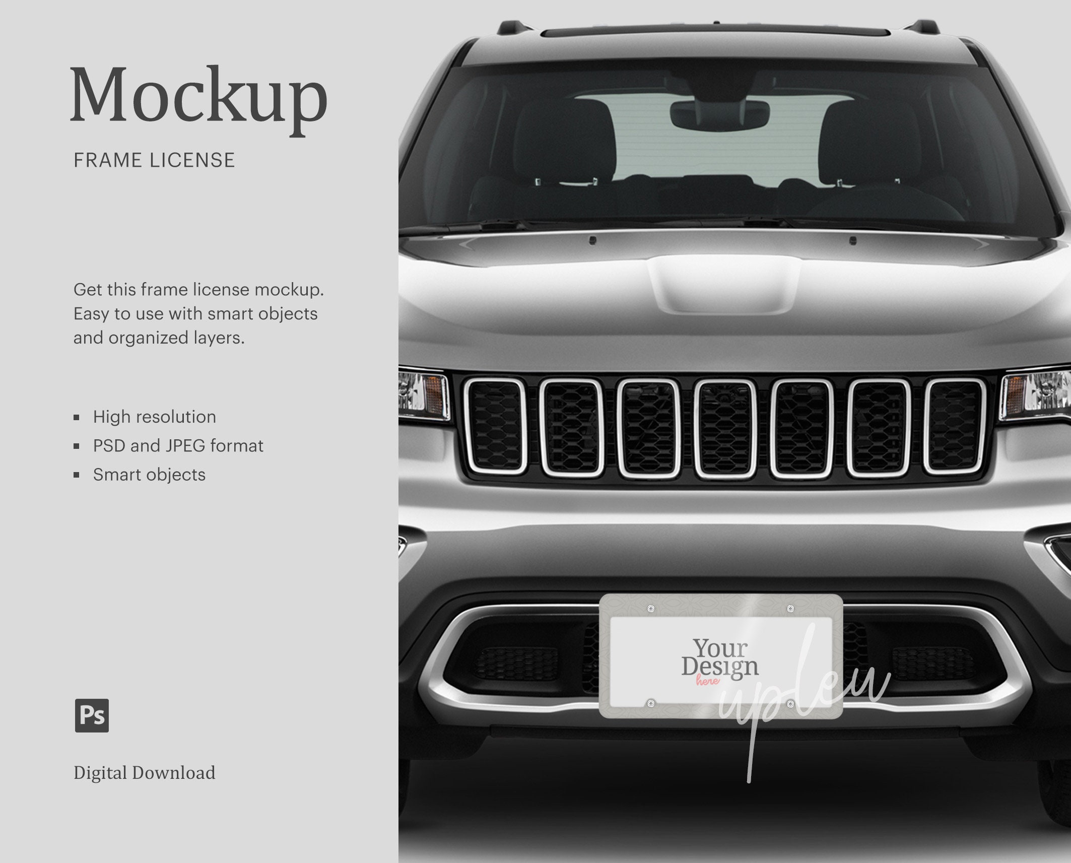 License Plate Frame Mock Up License Plate On Front Car