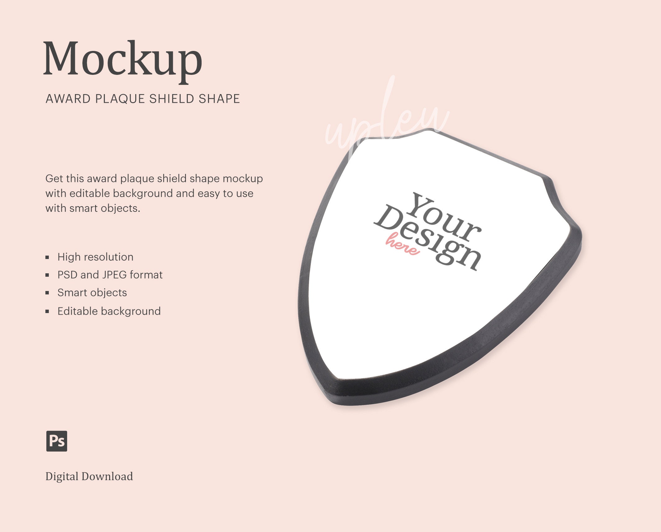 Plaque Mock Up Award Plaque Shield Shape Mock Up Tophy Etsy