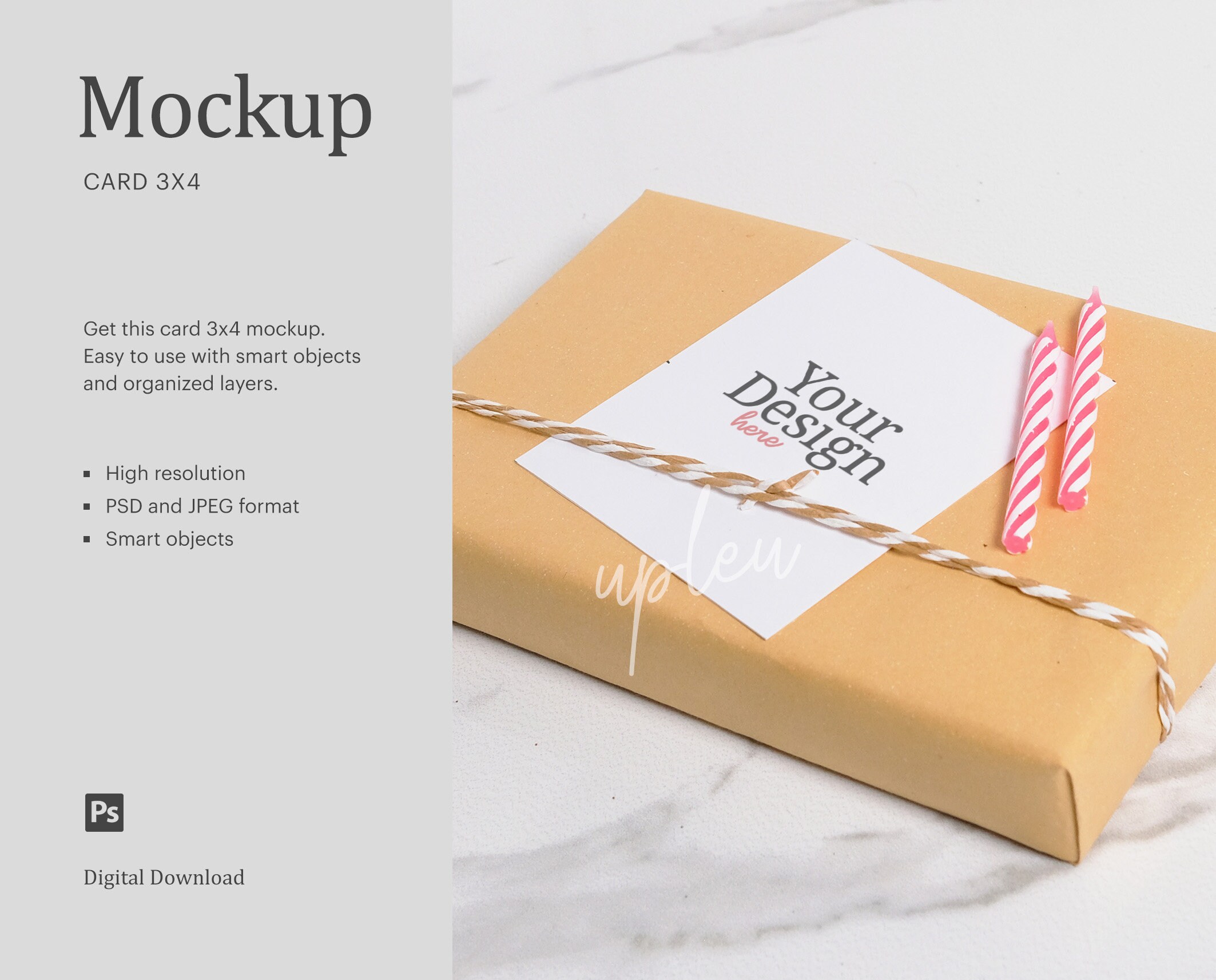 Download Gift Card Mock Up 3x4 Thank You Card Mockup Note | Etsy