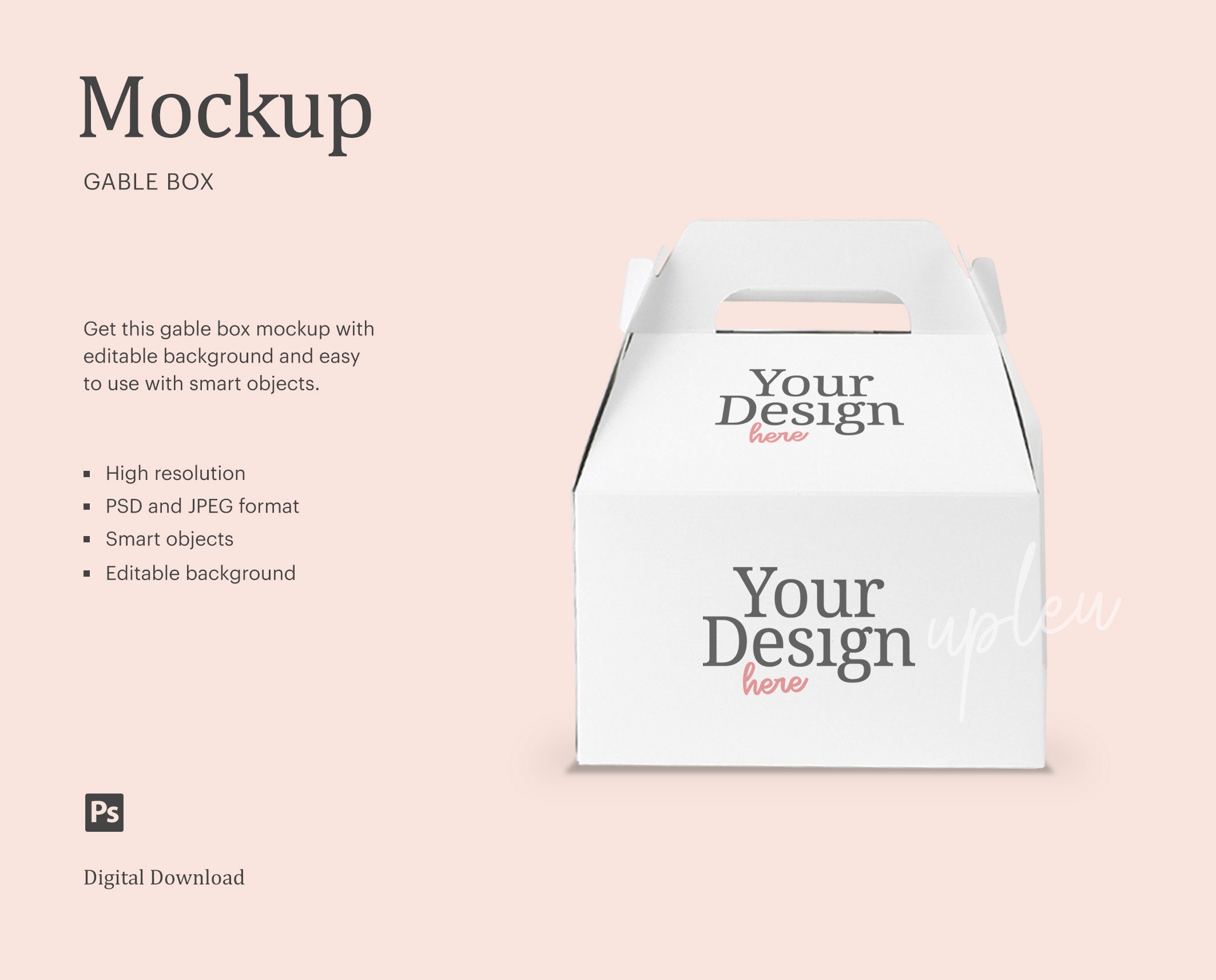 Download Gable Box Mock Up Gift Box Mock Up Snack Box Mock Up Kraft Etsy