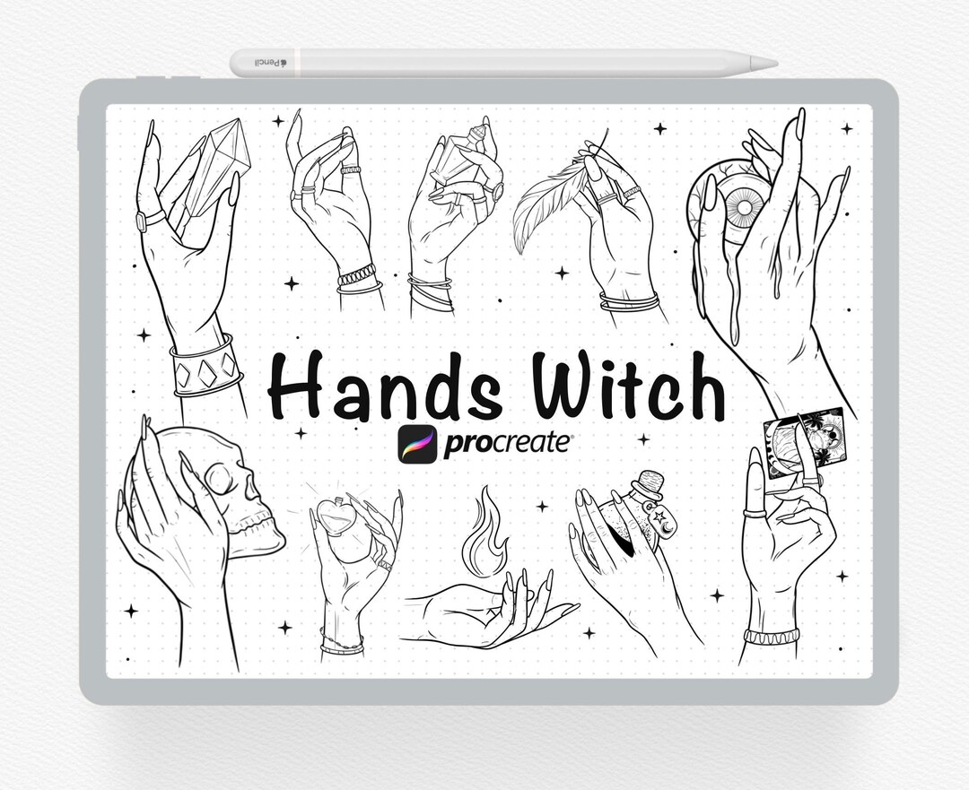 Procreate Stamp, 40 Witch Hands Procreate Stamps, Digital Stamps ...