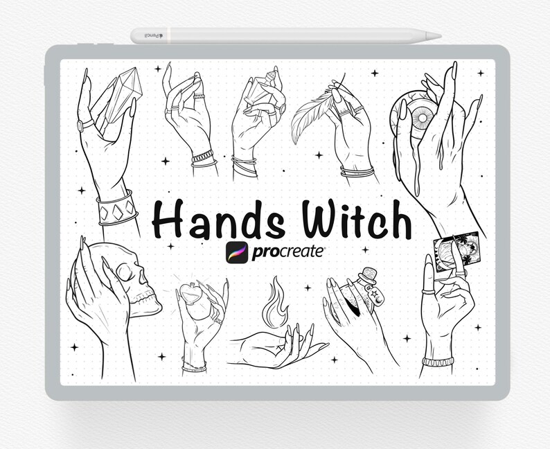 Procreate Stamp, 40 Witch Hands Procreate Stamps, Digital Stamps ...