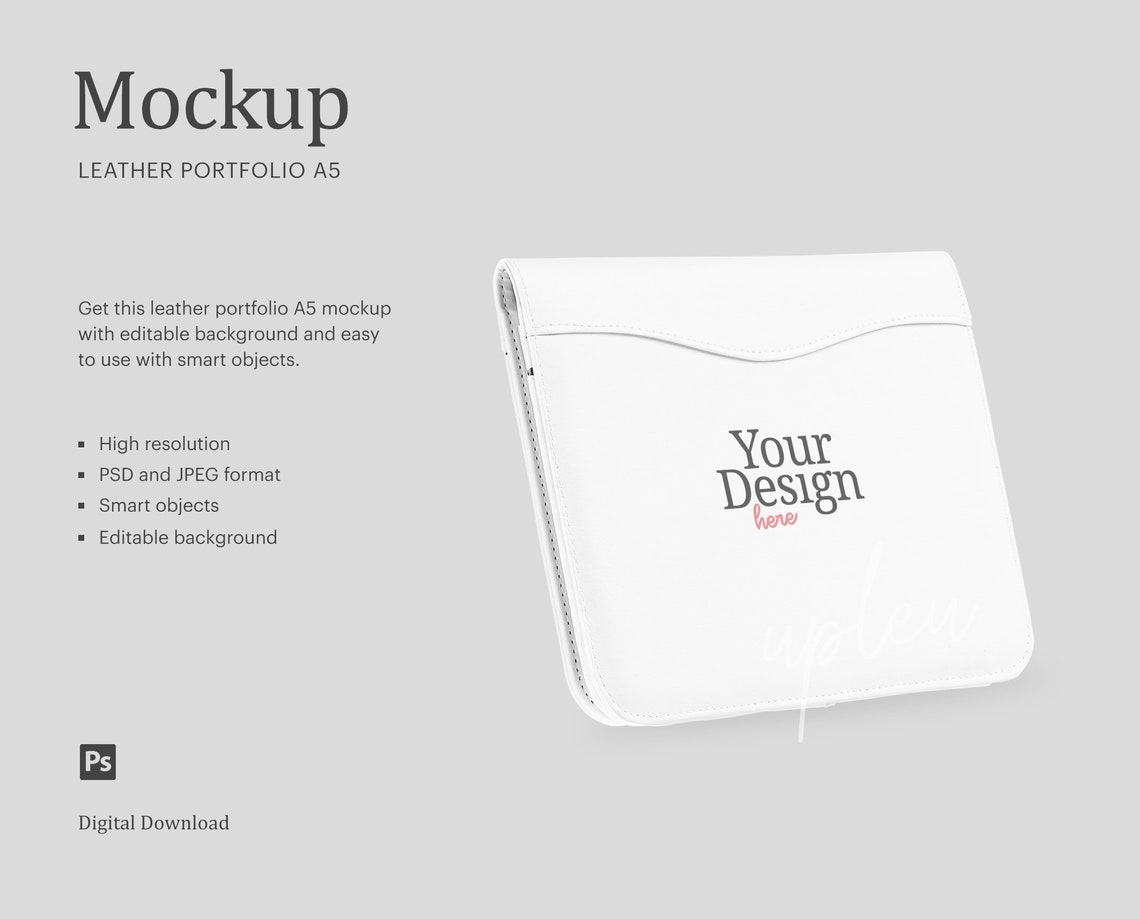 Download Leather Portfolio A5 Mock Up A5 Leather Portfolio Folder Mock | Etsy