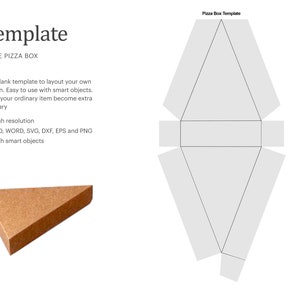 Pizza Box Template, Slice Box Pissa Blank Template, Cake Box Template | Cricut Silhouette | Silhouette Studio | Paper Size Letter