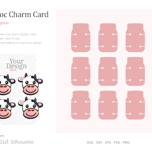 Charm Display Card Balnk Template, Display Card SVG, Bracelet Charm Holder Card | Cricut Silhouette | Silhouette Studio | Paper Size Letter