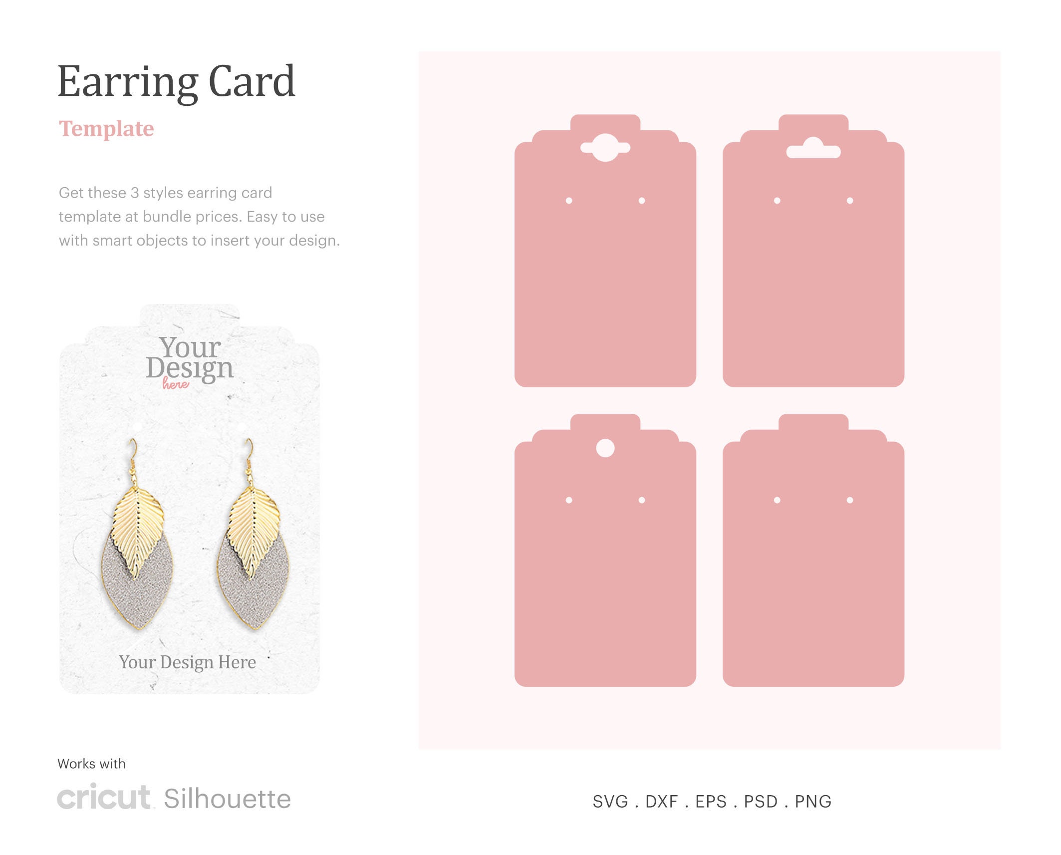 Earring Display Cards SVG, Earring Display Card, Earing Card DXF