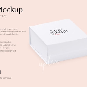 Gift Box Mock Up, Magnetic Rigid Gift Box Mock Up, Bridesmaid Gift Boxes Mock Up, Rigid Box Mock Up | Editable Background | Smart Object