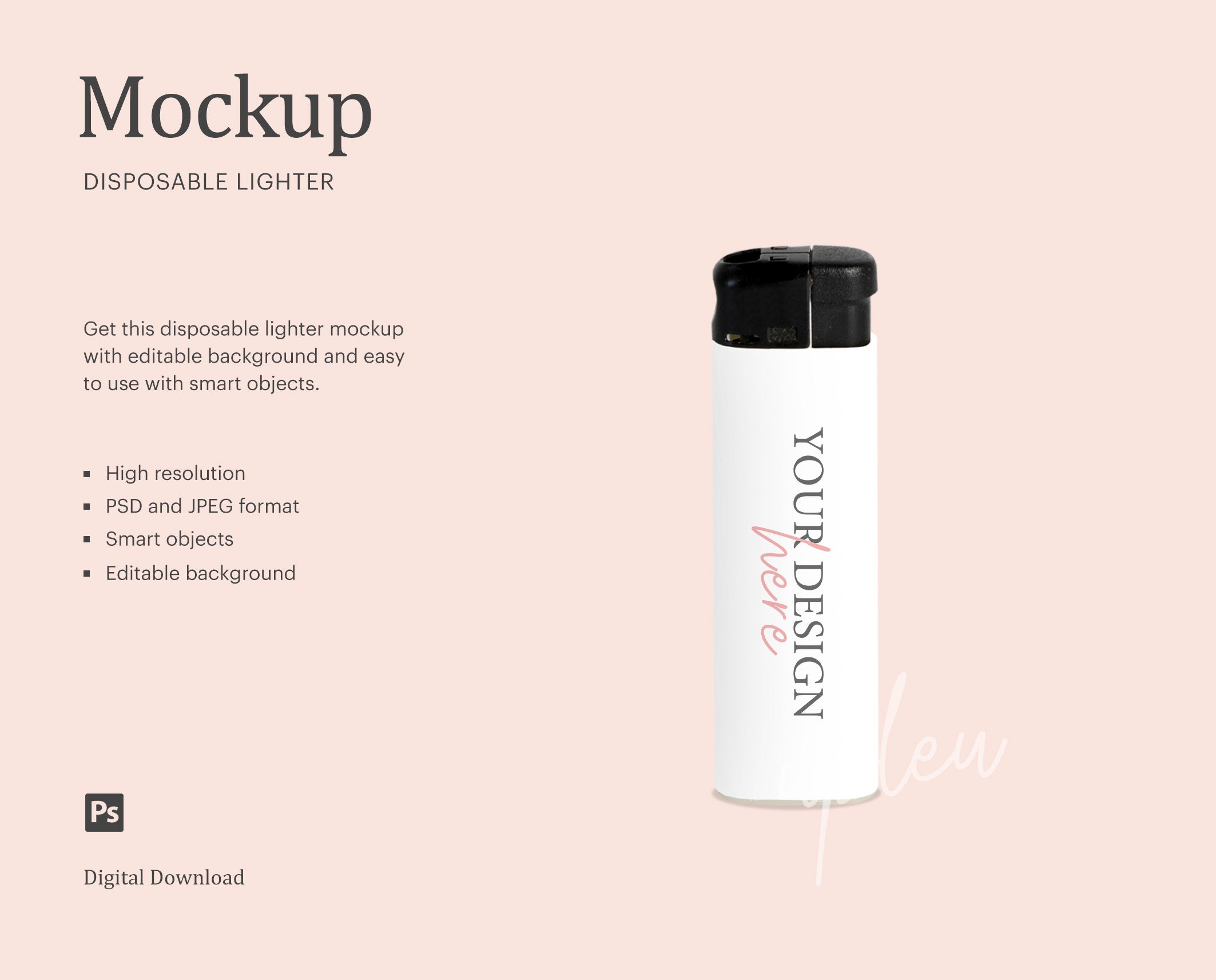 Download Disposable Lighter Mockup Blank Cigarette Lighter Mockup Etsy