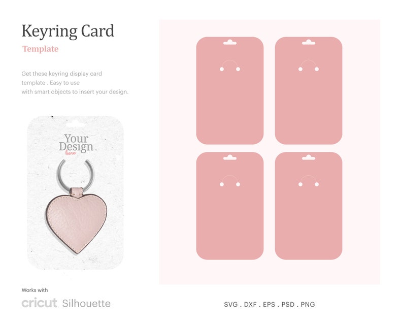 Download Keyring Display Card 3 x 4.79 Template Keychain | Etsy
