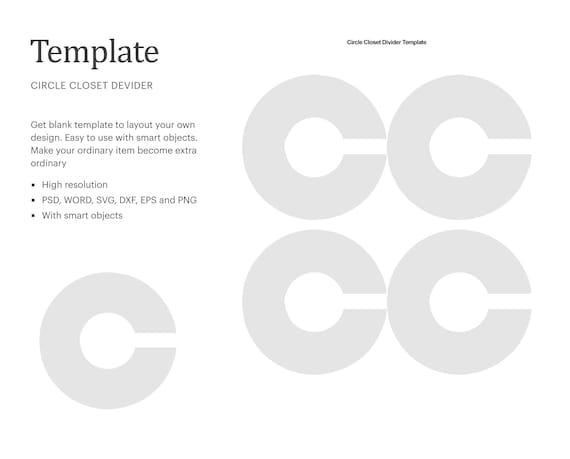 Download Circle Closet Divider Blank Template Round Clothes Closet Etsy