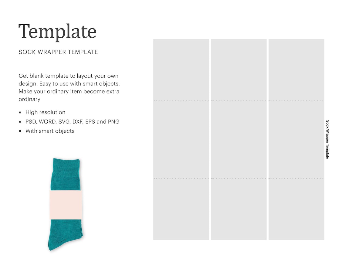 Sock Wrapper Blank Template Wedding Groom Sock Wrapper Etsy