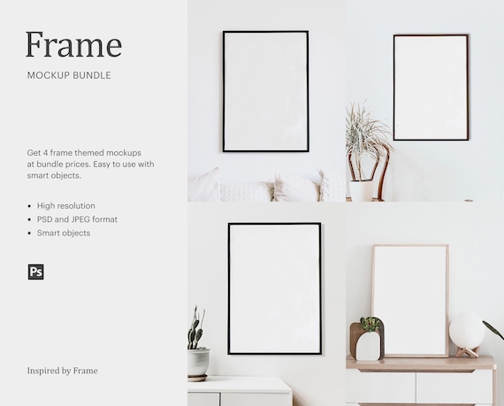 Frame Mock Up Bundle-Simple Style, Mock Up, Mockup, Mock Ups, Reverse Canvas Mockup, Wood Sign Mockup, Compatible With Affinity Designer