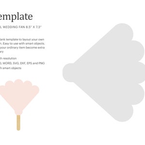 Modèle vierge en forme de coquille de ventilateur de mariage, modèle de ventilateur, modèle vierge de ventilateur de programme | Silhouette Cricut | Studio de silhouettes | Format de papier Lettre