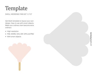 Wedding Fan Shell Shape Blank Template Fan Template Program Etsy Norway