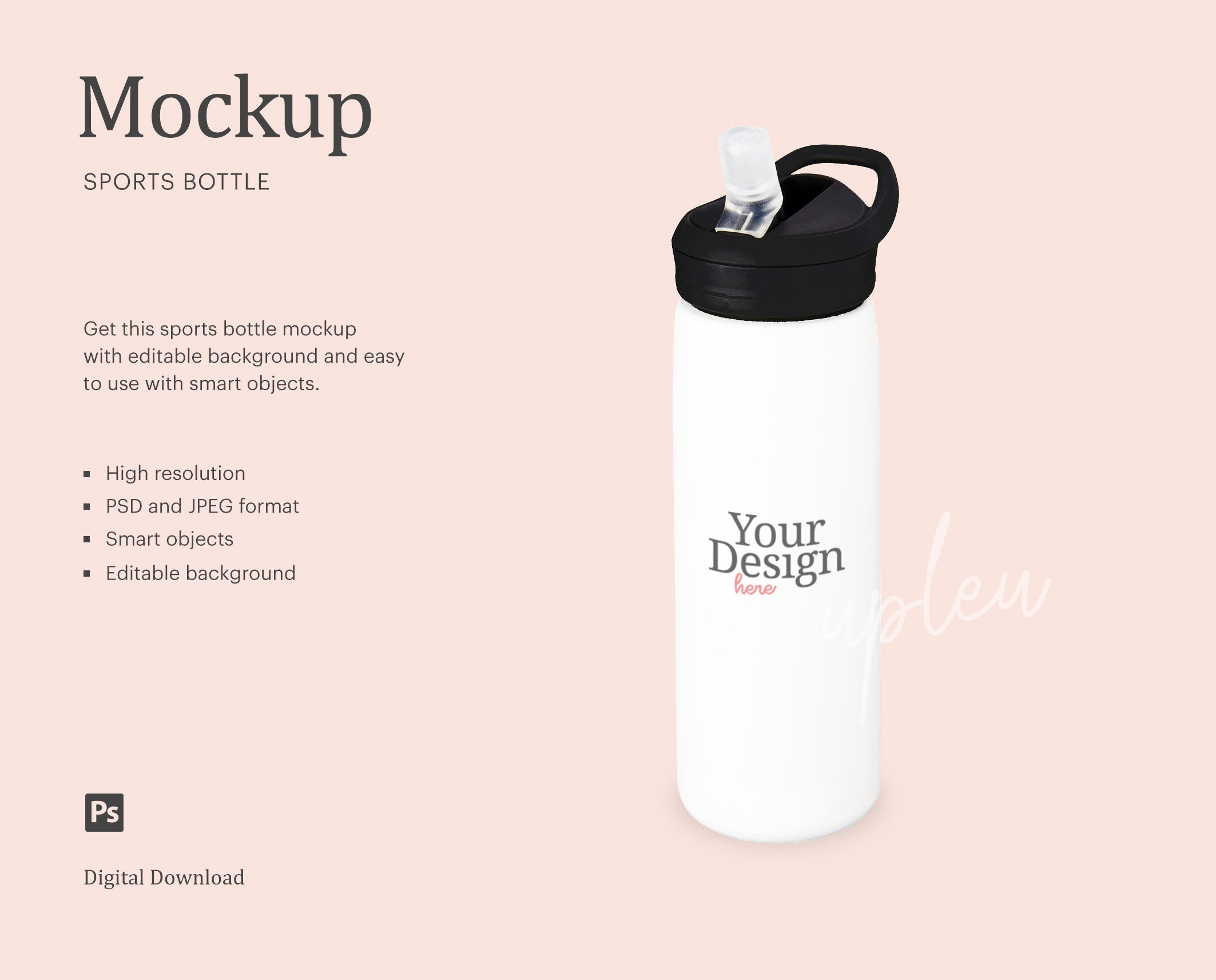 Sports Water Bottle Mock Up Travel Water Bottle Mock Up
