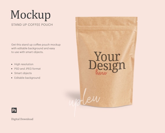 Stand up Coffee Pouch Mock Up Paper Coffee Pouch Mock Up - Etsy