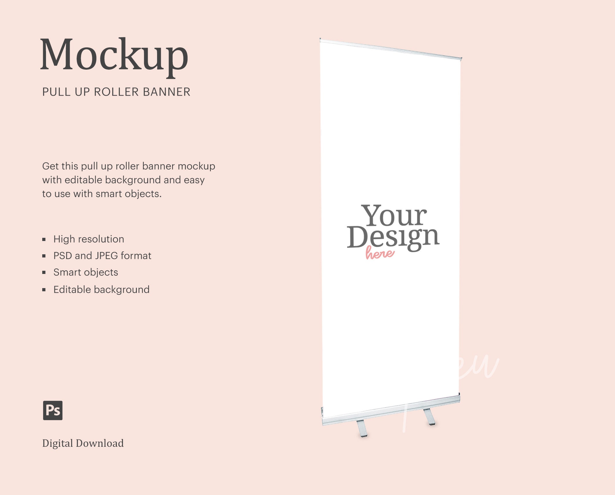 Download Pull Up Roller Banner Mock Up Roll Banner Mock Up Etsy
