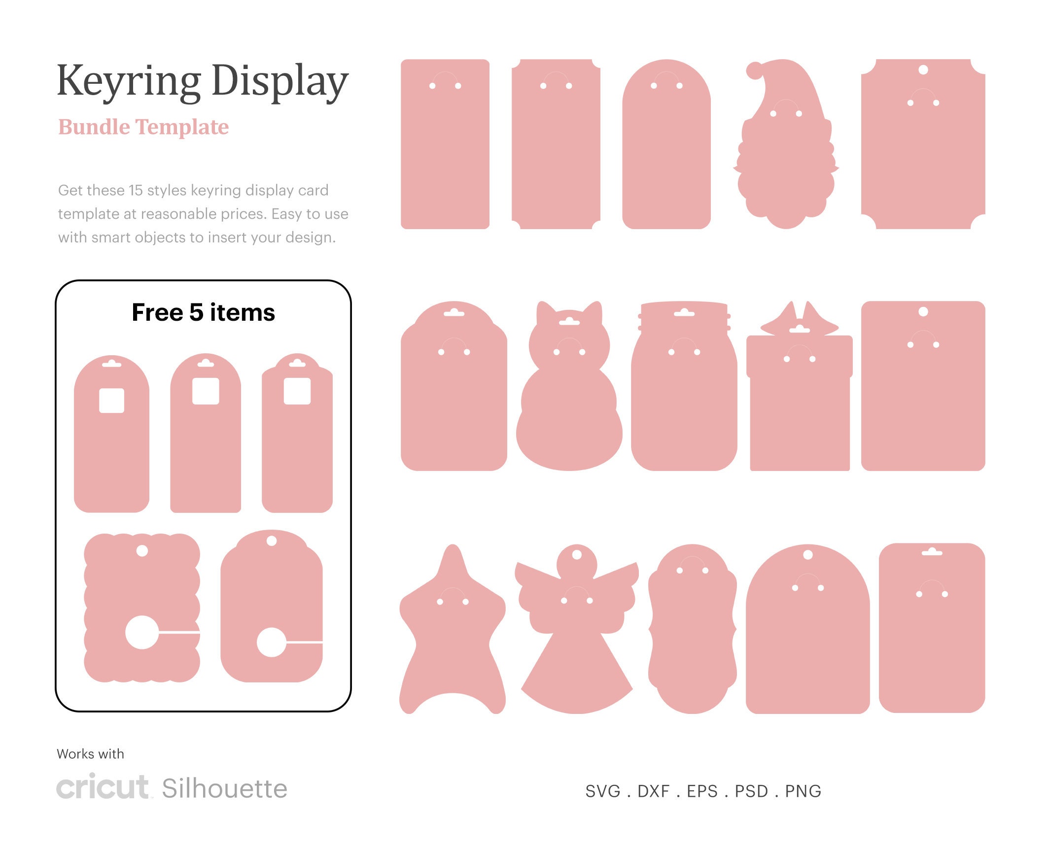 Download Bundle Keyring Display Card Svg Keyring Holder Card Keychain Etsy