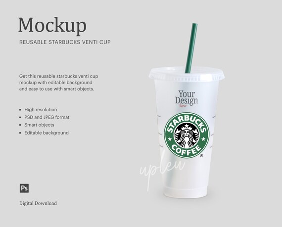Download 24 Oz Reusable Cold Cup Mock Up Coffee Cup Mock Up Etsy