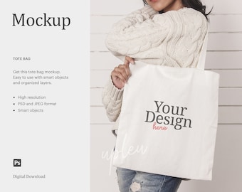 Tote Bag Mock Up, Styled Tote Bag Mock Up, Reusable Bag Mock Up, Canvas Tote Bag | Compatible Affinity Designer | Smart Object