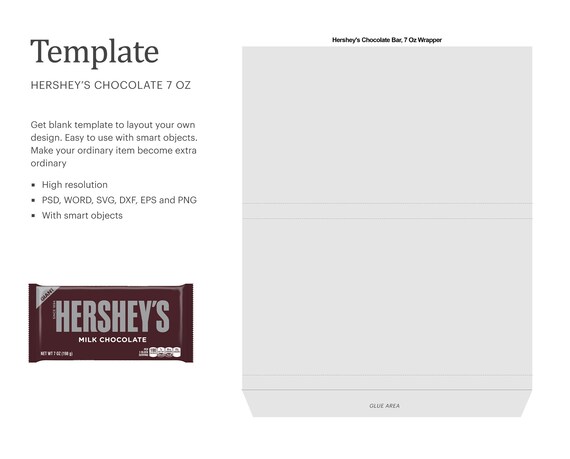 Chocolate Bar Wrapper Blank Template Party Favor Chocolate - Etsy Finland
