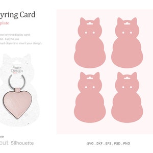 Modèle de carte d’affichage de porte-clés 3 « x 4,79 », affichage de porte-clés, carte de porte-clés SVG | Silhouette Cricut | Studio de silhouettes | SVG, PSD, PNG, Eps