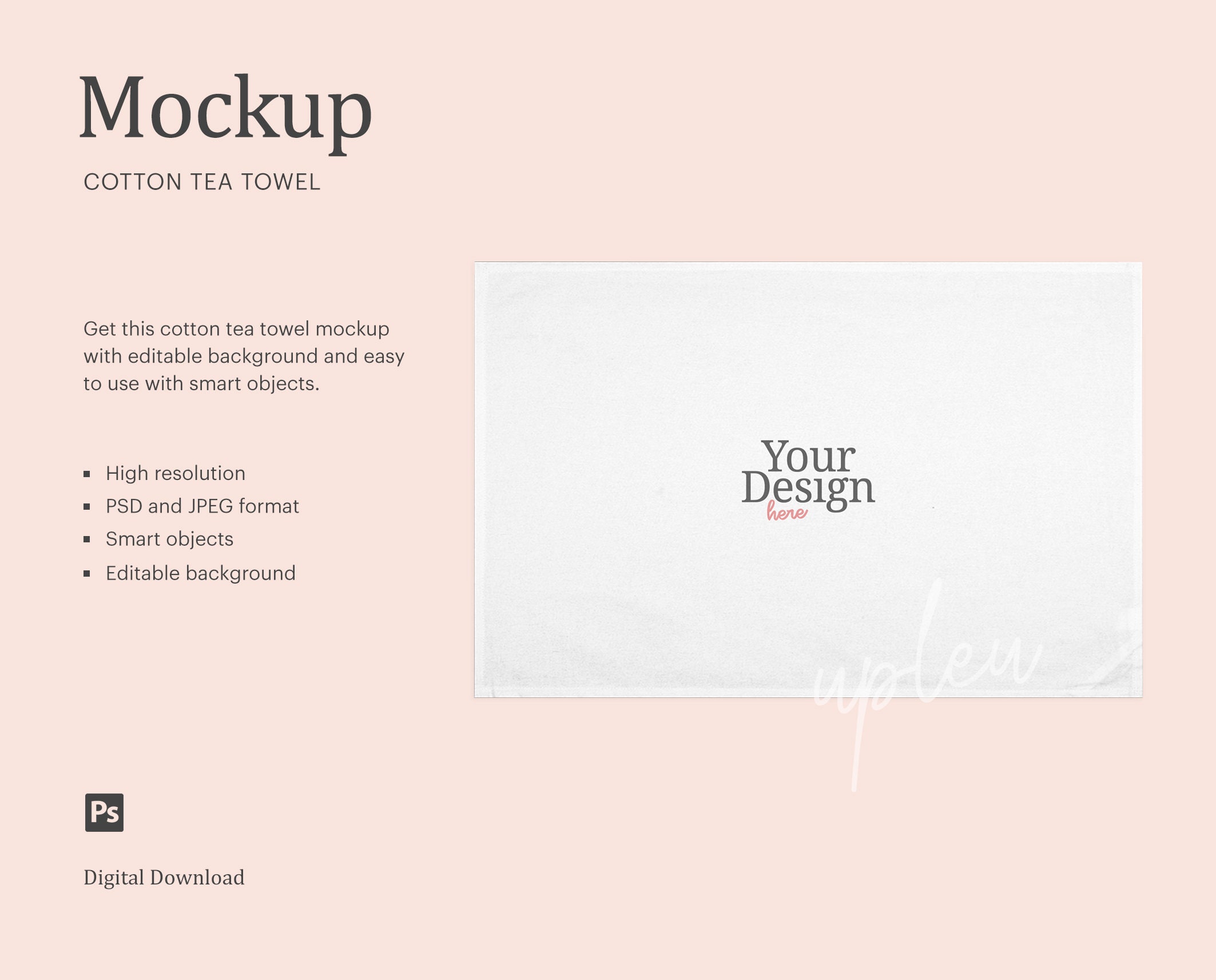 Download Cotton Tea Dish Towel Mockup Sublimation Tea Towel Mockup Etsy