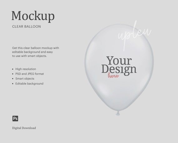 Download Clear Balloon Mockup Transparent Balloon Mockup Party Favors Etsy