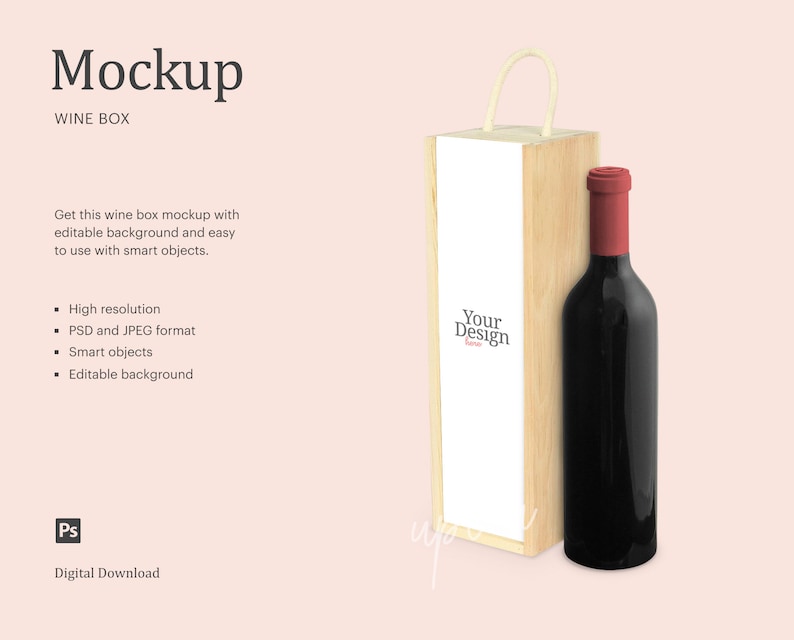 Download Wine Box Mock Up Sublimation Wine Box Mockup Wooden Wine ...