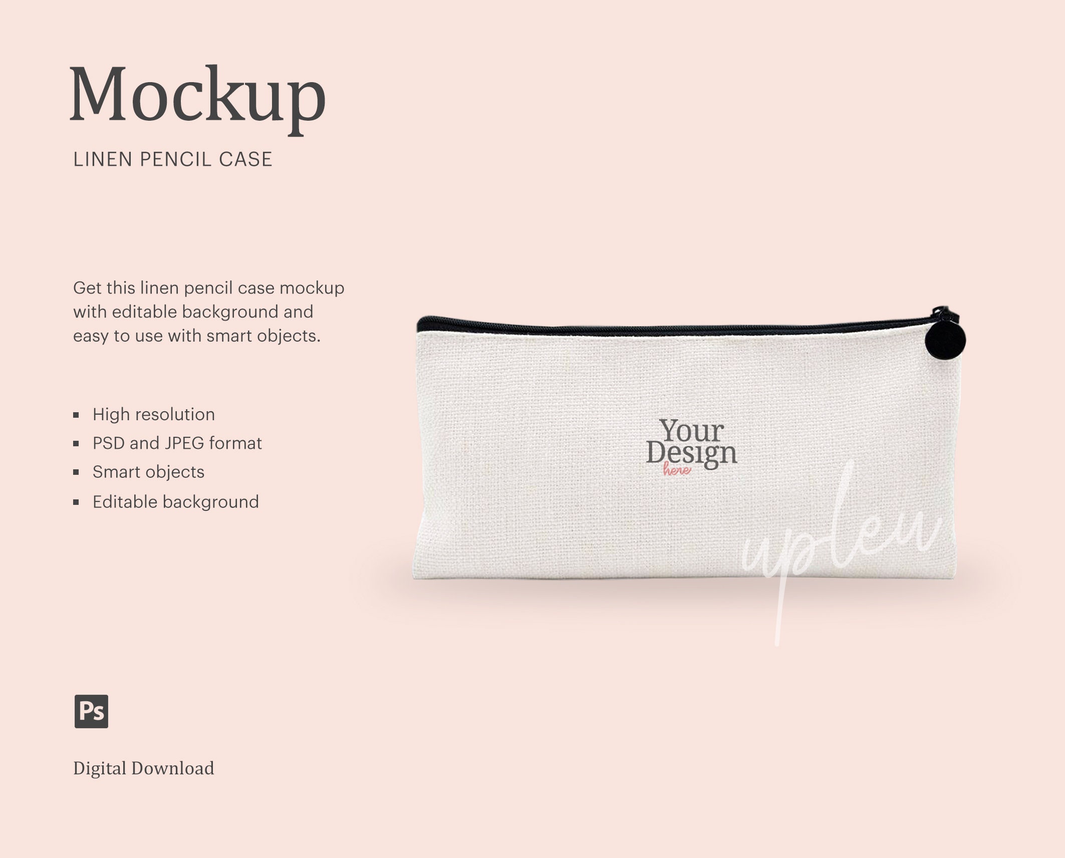 Download Linen Pencil Bag Mock up Sublimation Pencil Bag Mock up | Etsy