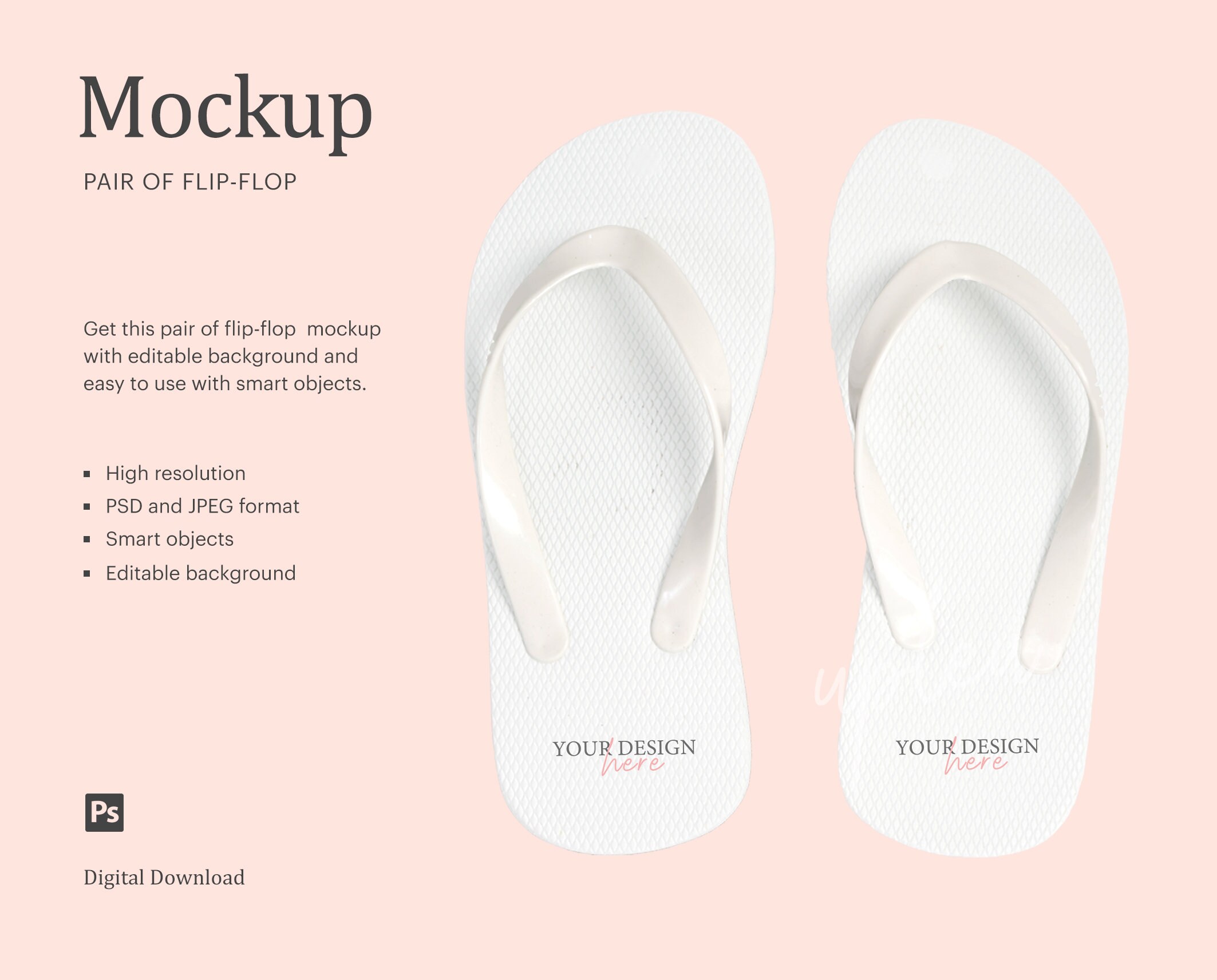 Download Flip Flops Mockup Sandals Mockup Beach Slipper Mockup Pair Etsy