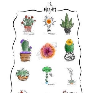 Positive Plant Magnets 12 Pack | The Art Twist - Magnets | Positive Mirror magnets