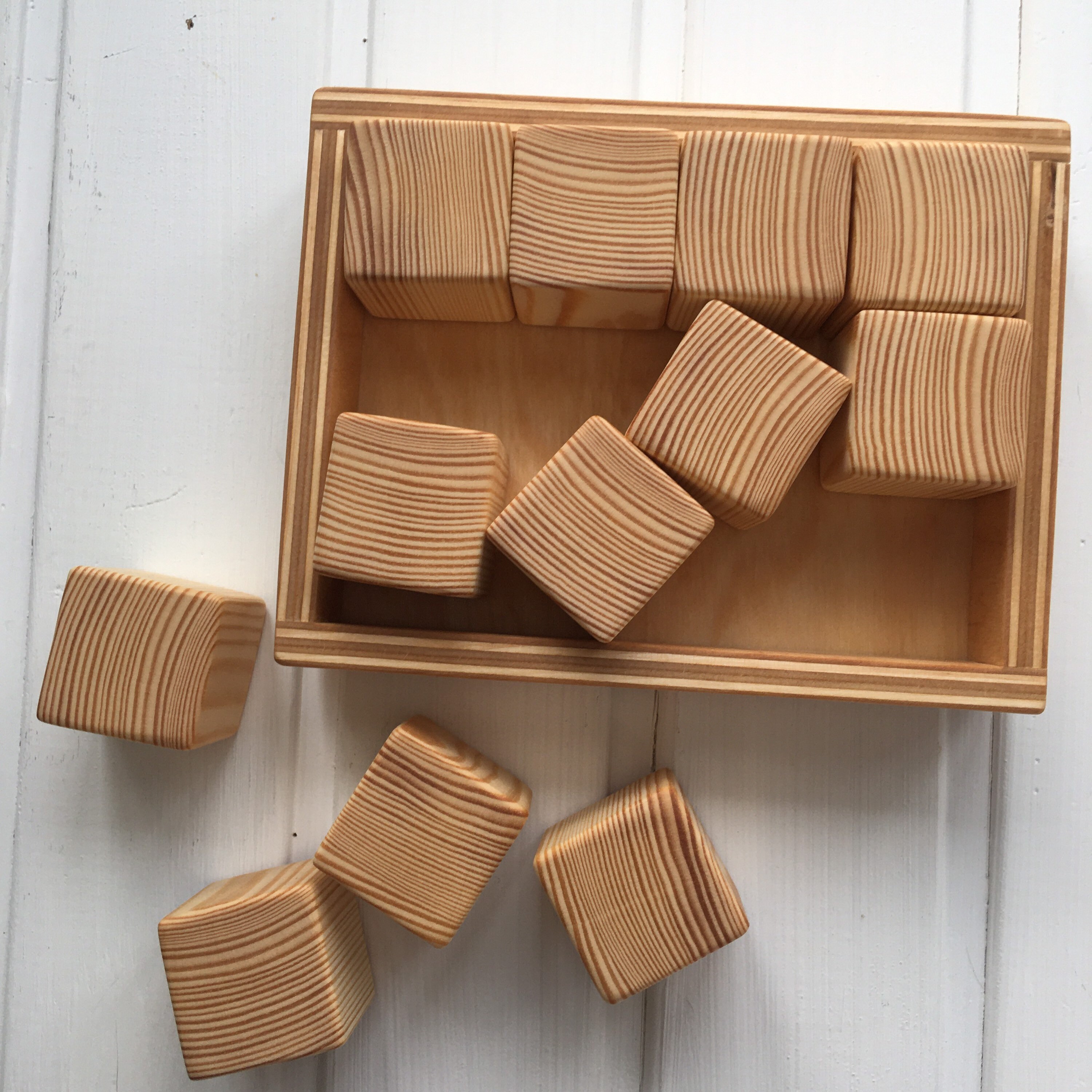 Handmade Wooden baby building blocks. Baby activity cube. Etsy