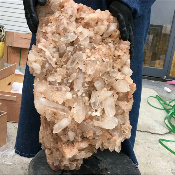 59LB GIANT Natural Pink Himalayan Quartz Cluster Quartz Etsy