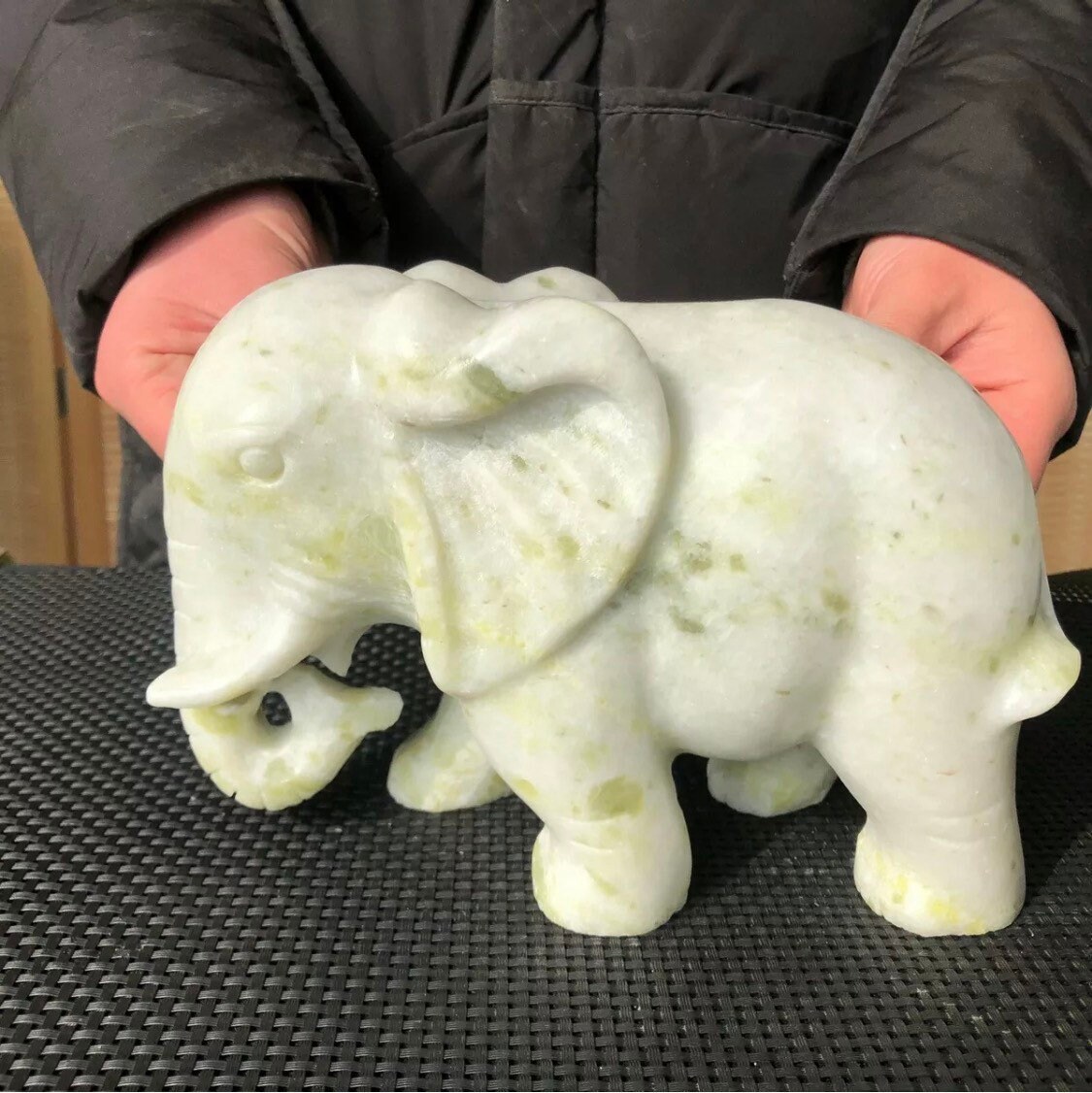 7.21LB Natural Green Jade Carved Elephant Carved Crystal Etsy