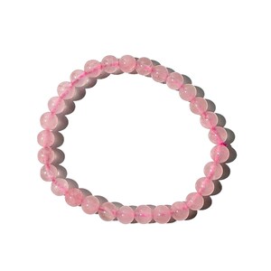 6mm Natural Pink Rose Quartz Crystal Bead Stretch Bracelet - Etsy