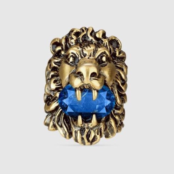 gucci silver lion ring