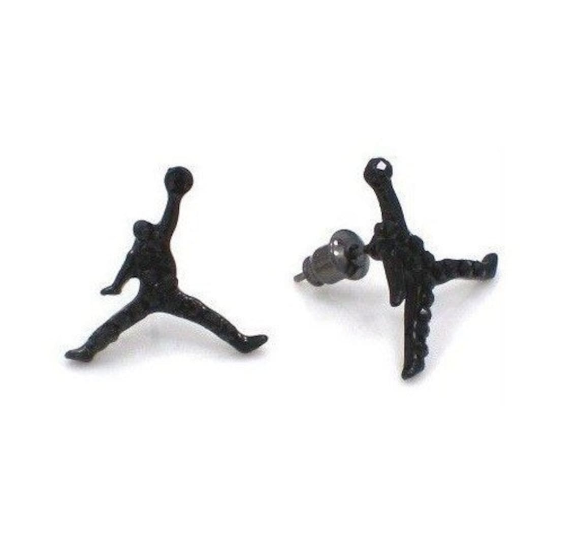 Michael Air Jordan Jumpman Bling Nike Basketball Stud Earrings Etsy