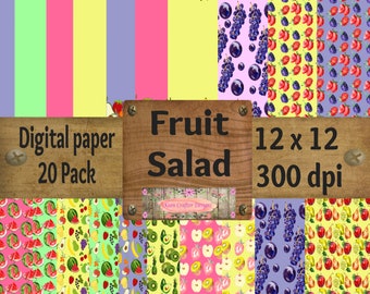 Fruit Salad Digital Paper 12 x 12 300 dpi