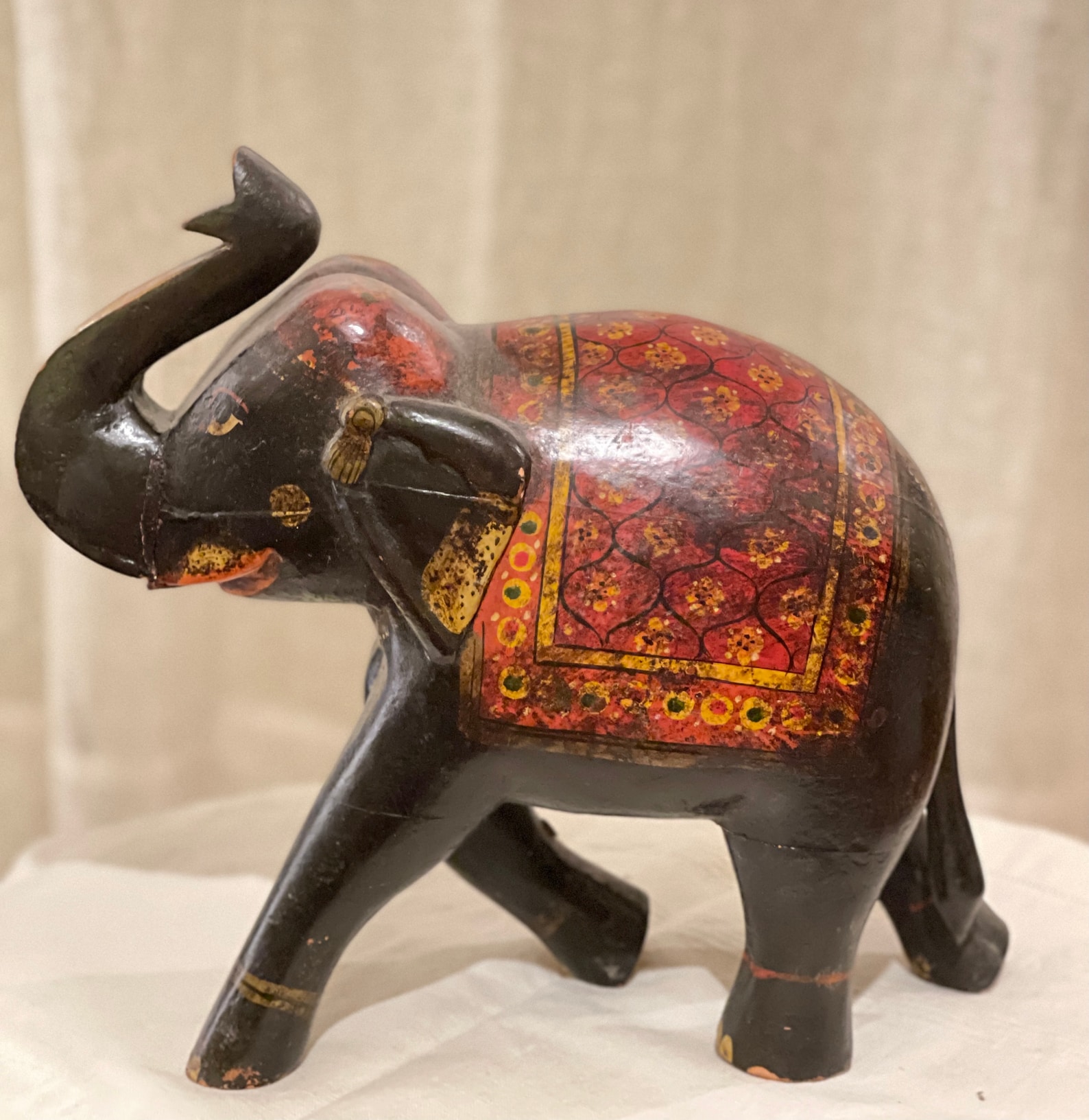 Escultura de madera india. Elefante ceremonial objeto | Etsy