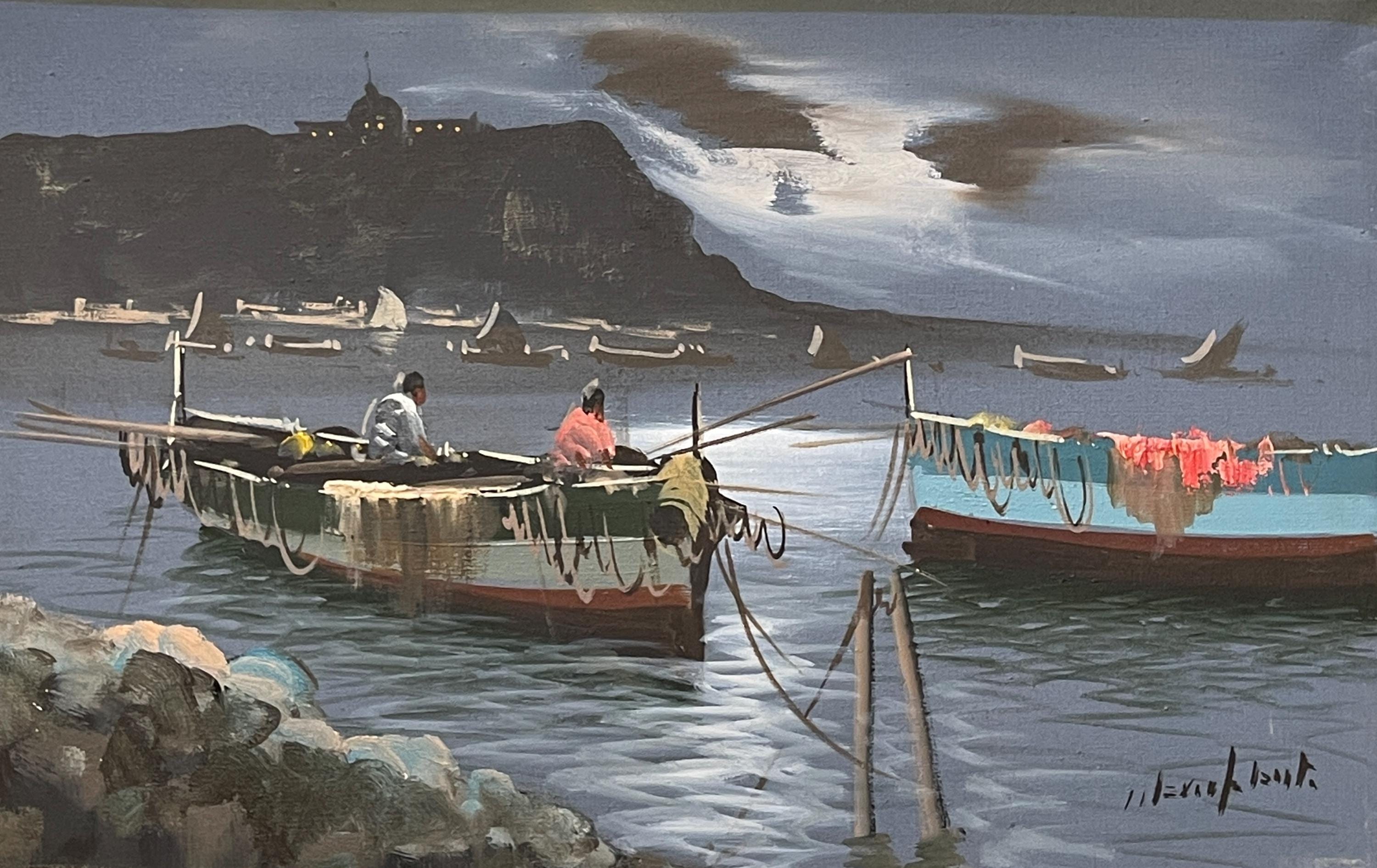 キャンバスに描いた油絵、海の風景、20世紀 - Etsy 日本