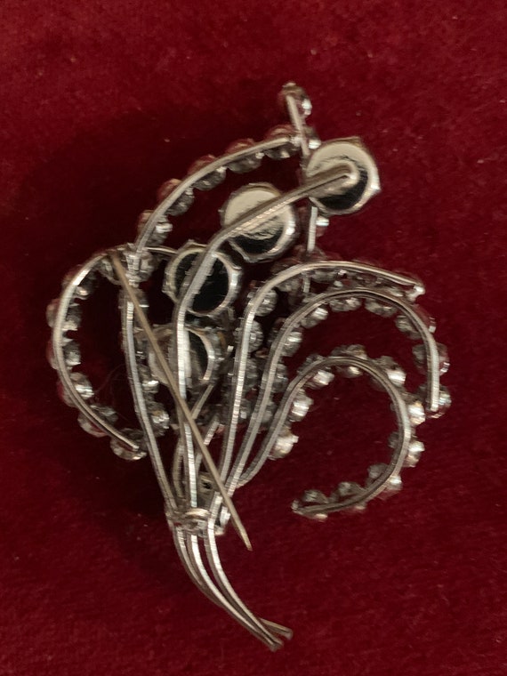 Rhinestone brooch (costume jewelery) "flower" - image 4