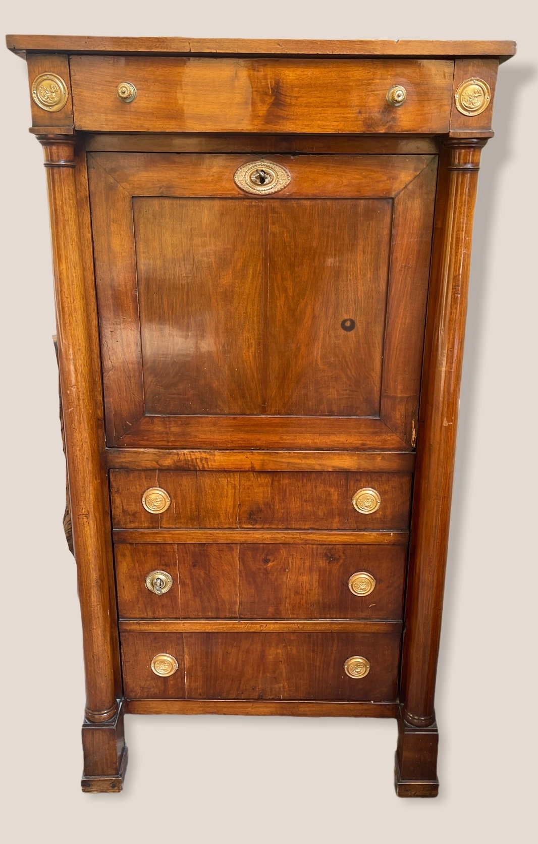 secretaire mobile antique avec des projecteurs, époque années 1800, style empire